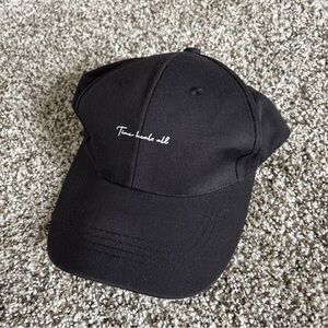 Black Dad Hat Time Heals All Embroidered Cap Minimalist Adjustable Strapback